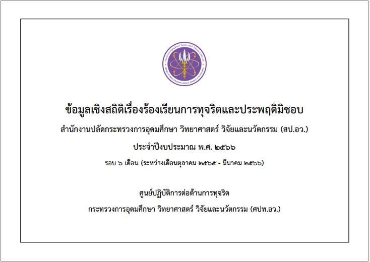 corruption complaint statistic 2566 6 months