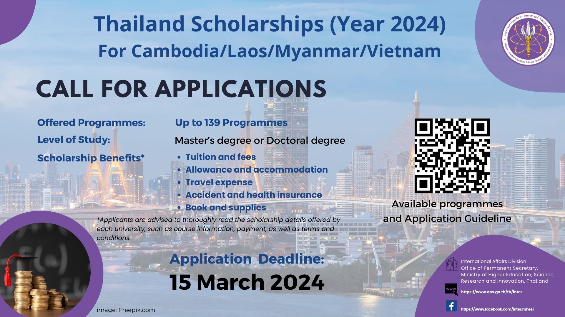 Thailand scholarships Year 2024